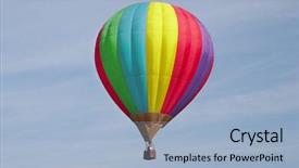  Presentation with balloon - Audience pleasing presentation design consisting of liberated - varicolored balloon flies backdrop and a light blue colored foreground
