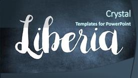  Presentation with chef blackboard - Audience pleasing presentation theme consisting of liberia written on a blackboard backdrop and a ocean colored foreground