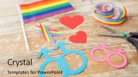  Presentation with lgbt - Slide set with love life liberty - homosexual and lgbt concept background and a lemonade colored foreground