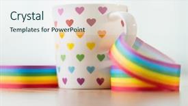  Presentation with rainbow pride - Amazing PPT theme having love life liberty - homosexual and lgbt concept backdrop and a sky blue colored foreground