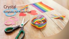  Presentation with lgbt - Slide deck consisting of love life liberty - homosexual and lgbt concept background and a lemonade colored foreground