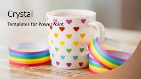  Presentation with rainbow lgbt - PPT layouts with love life liberty - homosexual and lgbt concept background and a light gray colored foreground