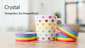  Presentation with rainbow pride - Colorful slide deck enhanced with love life liberty - homosexual and lgbt concept backdrop and a white colored foreground