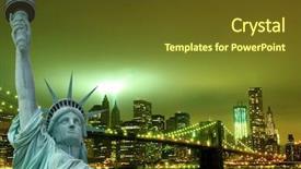  Presentation with tribute - Audience pleasing slide set consisting of night lights new york backdrop and a tawny brown colored foreground