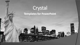  Presentation with brooklyn bridge - Cool new theme with liberty at night lights backdrop and a gray colored foreground