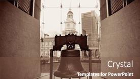  Presentation with philadelphia - Colorful slides enhanced with liberty-bell-and-independence-hall backdrop and a tawny brown colored foreground