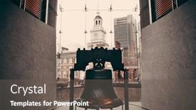  Presentation with liberty - Slides consisting of liberty-bell-and-independence-hall background and a gray colored foreground