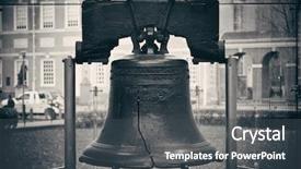  Presentation with philadelphia - Presentation theme consisting of liberty bell and independence hall background and a dark gray colored foreground