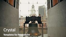  Presentation with philadelphia - Cool new slides with liberty bell and independence hall backdrop and a violet colored foreground