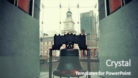  Presentation with philadelphia - Cool new PPT layouts with liberty bell and independence hall backdrop and a gray colored foreground