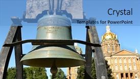  Presentation with liberty - Beautiful PPT layouts featuring liberty bell replica in front backdrop and a light blue colored foreground