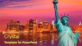  Presentation with new york - Audience pleasing presentation consisting of liberty statue and new york skyline american symbols usa photomount backdrop and a tawny brown colored foreground