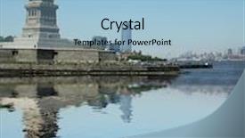  Presentation with liberty - PPT theme consisting of liberty statue background and a light blue colored foreground