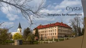  Presentation with czech republic - PPT theme with libochovice-palace-in-czech-republic background and a  colored foreground