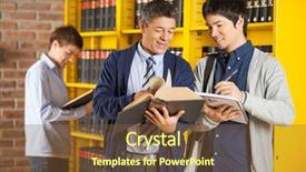  Presentation with library - PPT theme enhanced with librarian assisting student in college background and a tawny brown colored foreground
