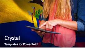  Presentation with ecuador - PPT theme having library against digitally generated ecuador background and a navy blue colored foreground