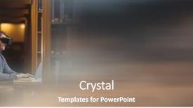  Presentation with virtual reality - Colorful slide deck enhanced with library and blurry sunset transition backdrop and a coral colored foreground