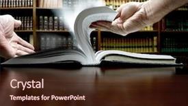  Presentation with flip book - Slide deck consisting of library and flipping pages background and a wine colored foreground