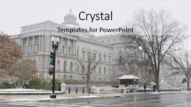  Presentation with congress - Beautiful slide deck featuring library of congress in snow backdrop and a white colored foreground