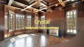  Presentation with new home sales - Theme with library in new construction home background and a tawny brown colored foreground