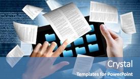  Presentation with digital library - Amazing slide deck having library in the e-book backdrop and a teal colored foreground