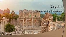  Presentation with library - Amazing PPT layouts having library of celsus in ephesus backdrop and a light gray colored foreground