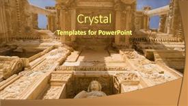  Presentation with world heritage - Beautiful slide set featuring library-of-celsus backdrop and a red colored foreground