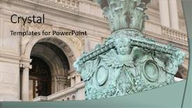  Presentation with congress - Presentation theme consisting of library of congress building - washington background and a coral colored foreground
