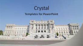  Presentation with congress - Cool new PPT theme with library of congress washington dc united states backdrop and a teal colored foreground