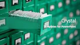  Presentation with archive - PPT theme having library or archive reference catalogue background and a teal colored foreground