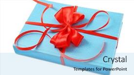  Presentation with gift ribbon - Presentation theme featuring library rules - book with ribbon as gift background and a  colored foreground