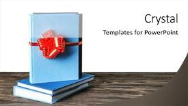  Presentation with gift ribbon - Amazing presentation having library rules - book with ribbon as gift backdrop and a  colored foreground