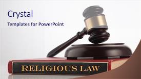  Presentation with law - Presentation theme featuring library rules - gavel hammer on top background and a sky blue colored foreground