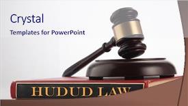  Presentation with law - Amazing slide set having library rules - gavel hammer on top backdrop and a sky blue colored foreground