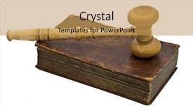  Presentation with old book - Presentation having library rules - old book and gavel isolated background and a yellow colored foreground