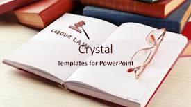  Presentation with law - PPT theme having library rules - open book with words labour background and a lemonade colored foreground