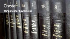  Presentation with legal - Beautiful PPT layouts featuring library rules - row of legal books backdrop and a gray colored foreground