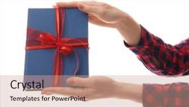  Presentation with creepy book - Slide set enhanced with library rules - woman holding book with ribbon background and a  colored foreground