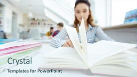  Presentation with library - PPT layouts enhanced with while getting ready for school background and a sky blue colored foreground