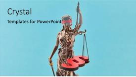  Presentation with tort law - Slide set featuring librus - banner header with justitia background and a light blue colored foreground