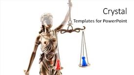  Presentation with blind - PPT theme with librus - blind justitia with libra background and a white colored foreground