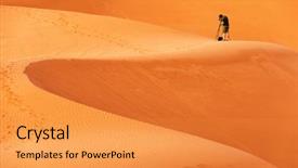  Presentation with desert - Colorful PPT theme enhanced with libya - nature photographer taking photos backdrop and a gold colored foreground