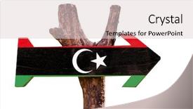  Presentation with flag - Slides consisting of libya flag wooden sign isolated background and a lemonade colored foreground