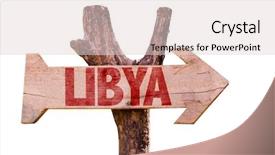  Presentation with war - Cool new presentation theme with libya wooden sign isolated backdrop and a lemonade colored foreground