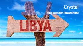  Presentation with ocean - Theme consisting of libya wooden sign with ocean background and a cobalt blue colored foreground