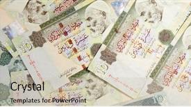  Presentation with money - Theme featuring libyan money on white background background and a soft green colored foreground