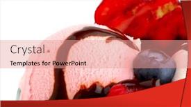  Presentation with cream - Theme consisting of lice-cream-studio-isolated background and a coral colored foreground