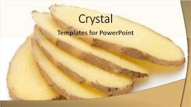  Presentation with root - Audience pleasing slide set consisting of liced ginger root or rhizome backdrop and a lemonade colored foreground