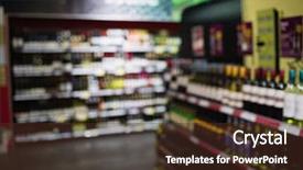  Presentation with supermarket - Cool new slides with licences - facing view of wine section backdrop and a tawny brown colored foreground