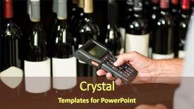  Presentation with bottling wine - Beautiful PPT layouts featuring licences - senior man scanning wine bottles backdrop and a tawny brown colored foreground